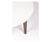 Masuta Cafea Blat Marmura Alba Picioare Lemn Sylvester Ø 75 Cm X 32 H