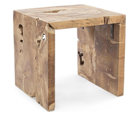 Klubska mizica iz naravnega lesa Rocio 45 cm x 45 cm x 45 h