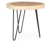 Masuta Cafea Cu Blat Lemn Natur Picioare Fier Negru Tuala Ø 56 Cm X 48 H