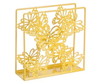 Suport Pentru Servetele Metal Galben 14 Cm X 5 Cm X 14h