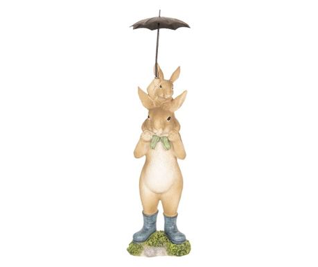 Velikonočni zajec, rjav poliresin, 8x7x25 cm