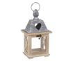 Felinar Lemn Metal Bej Gri Alinka 13x10x24h