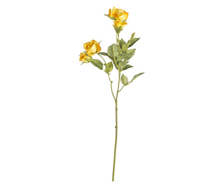 Trandafir Artificial 4 Flori Galben 39h