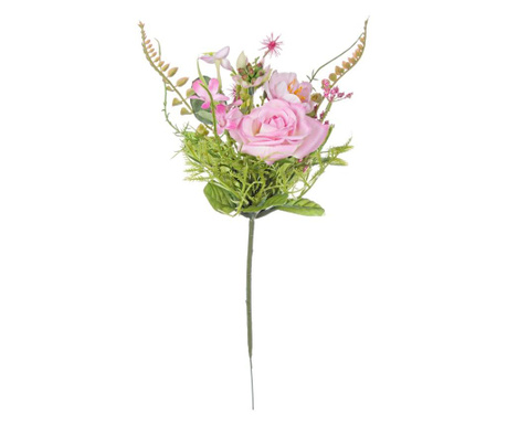 Rožnata umetna veja vrtnice 28 cm