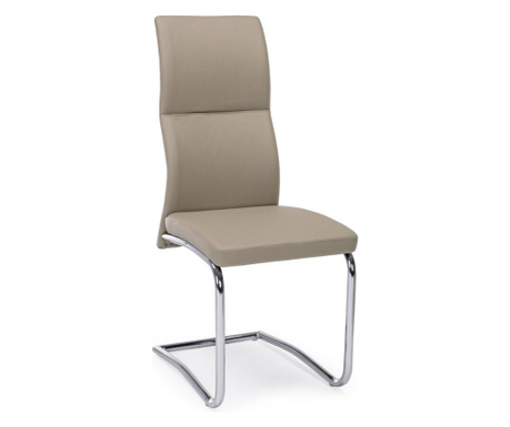 Thelma srebrno-smeđa ekološka kožna stolica s naslonom 44 cm x 58 cm x 104 h x 47 h