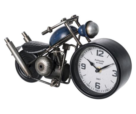 Stolni sat motocikl metalni crno plavi Charles 32x10.5x18 cm
