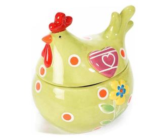 Κεραμικό μπολ Gallina με πράσινο καπάκι 14,5 cm x 11,5 cm x 15,5 h