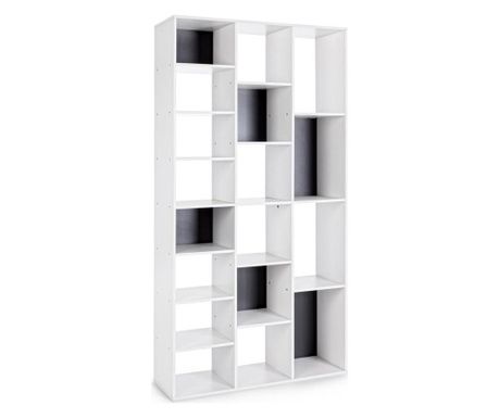 Arctic white grey mdf knjižnica 91x29,8x178,3 cm