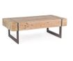 Konferenční stolek Garret s deskou z přírodního dřeva a hnědýma železnýma nohama, 120 cm x 60 cm x 40 cm