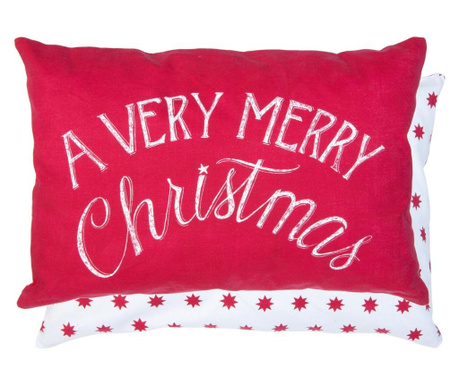 Božična okrasna prevleka za blazino rdeče bela tekstilna 35x50 cm