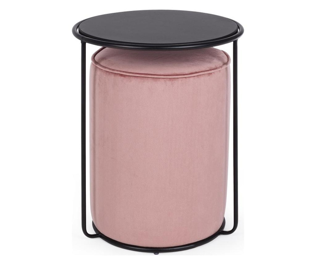 Prašnjavo ružičasti stolić i tabure Annika 40x50 cm, 32x42 cm