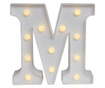 Litera volumetrica M luminoasa LED din plastic cu baterii