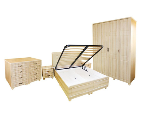 Set Dormitor Dynasty Sonoma cu pat 140x200 cm