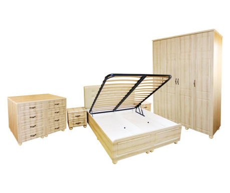 Set Dormitor Dynasty Sonoma cu pat 160x200 cm
