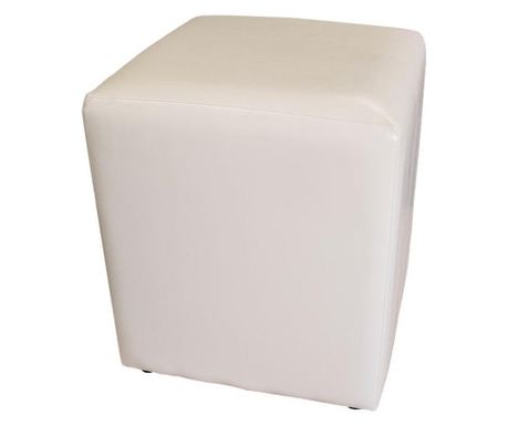 Taburet Cub Piele Bej, 38 x 42 x 38 cm