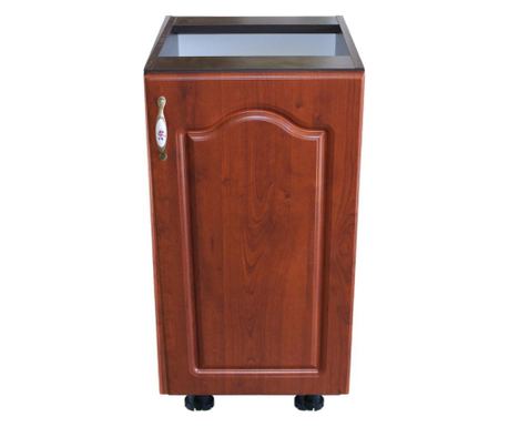 Corp inferior cu 1 ușă dreapta Zebra, Wenge/ MDF Cedru Mustata, fără blat, 40 x 82 x 50 cm