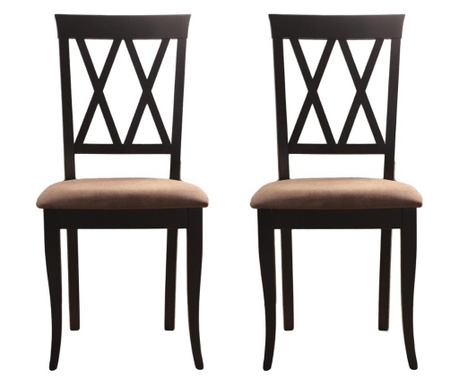 Set 2 scaune dining din lemn de fag Moderna Venetia, cadru wenge, textil Solo 25