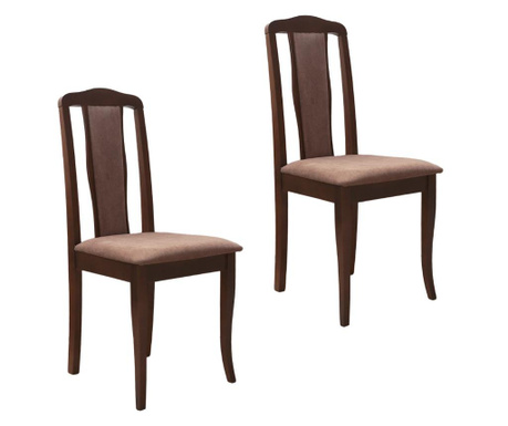 Set 2 scaune dining din lemn de fag Moderna Sevilla, cadru nuc, textil Solo 25