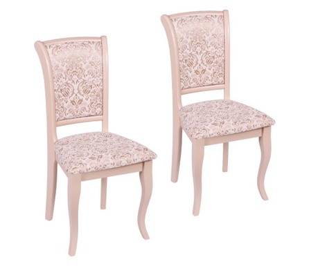 Set 2 scaune dining din lemn de fag Moderna Premier, cadru bej, textil Regent 03