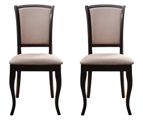Set 2 scaune dining din lemn de fag Moderna Premier, cadru wenge, textil Solo 22
