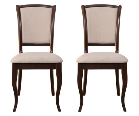 Set 2 scaune dining din lemn de fag Premier, nuc, textil Solo 22