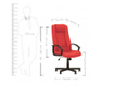 Scaun de birou directorial Elegant, ergonomic, piele ecologica, rosu