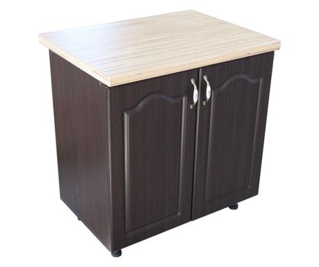 Corp inferior cu 2 usi 80 cm Zebra, Wenge/MDF Wenge Mustata cu blat Artar 80 x 85 x 60