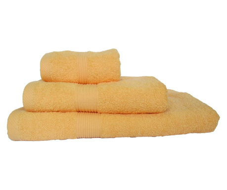 Комплект хавлиени кърпи 3 части Decona Жълто, 100% Памук