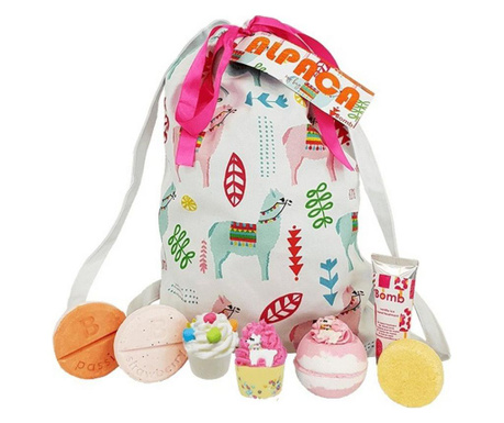 Set cadou Alpaca My Bag cu geanta bumbac Bomb Cosmetics