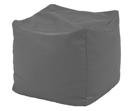 Fotoliu Taburet Cub - Dark Grey (gama Premium Pu) Umplut Cu Perle Polistiren  45x45x45 cm
