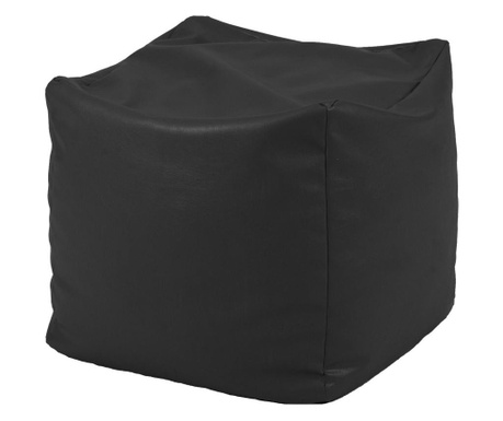 Fotoliu Taburet Cub Xl - Teteron Black (pretabil Si La Exterior) Umplut Cu Perle Polistiren  45x45x45 cm
