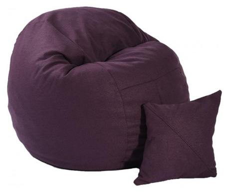 Set Fotoliu Puf Matusalem Si Perna Decorativa Fancy Purple (gama Premium Textil) Umplut Cu Fulgi De Burete Memory Mix  100x80x60