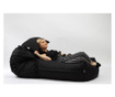 Пуф легло и декоративна възглавница Yoga Xl - Черен, дамаска  200x75x35 см