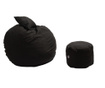 Fotoliu King Size + Otoman + Perna Decorativa - Eerie Black (gama Premium) Umplut Cu Fulgi De Burete Memory Mix  100x120x75 cm
