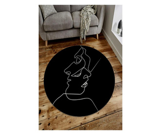 Covor Drawing Face Model Oval 100x100 cm