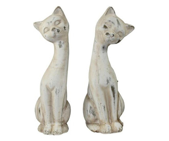 Figurina pisica, crem, 28x10x11.5 cm