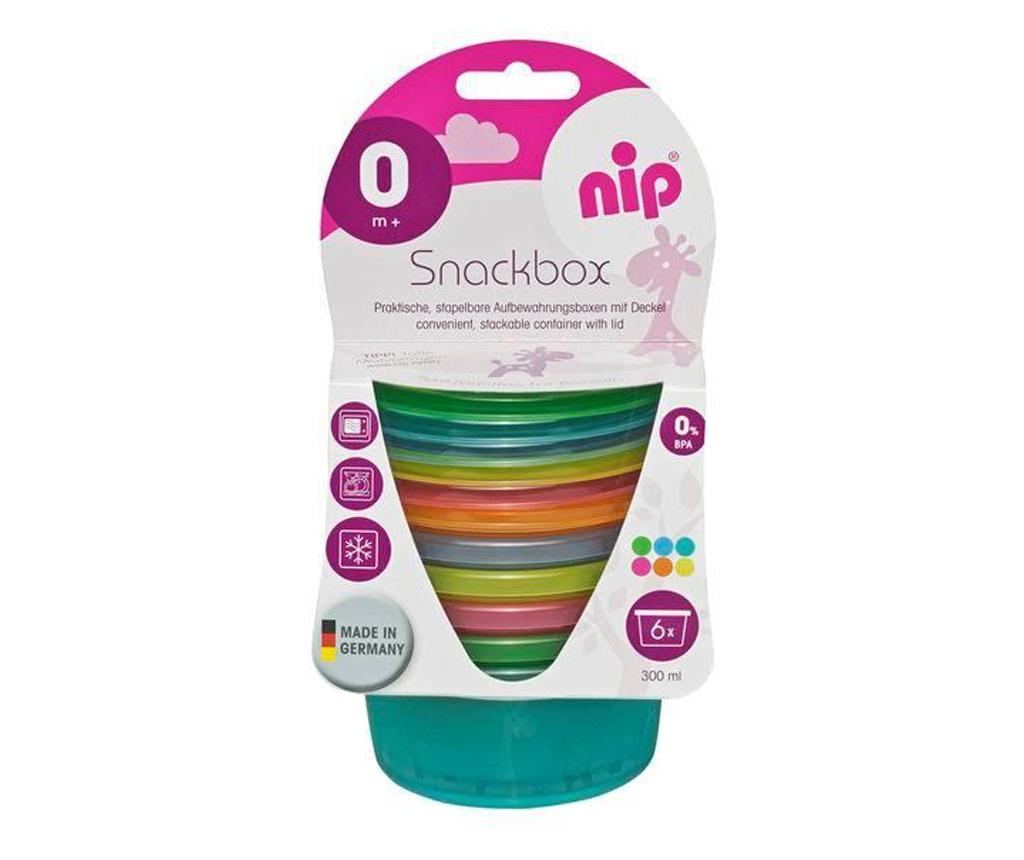 Sada 6 misiek na jedlo s viečkami, 300 ml, bez BPA, 0+ mesiacov, Nip 37063 - 3
