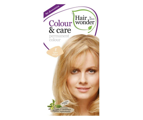 Vopsea par naturala, Colour & Care, 8 Light Blond, Hairwonder