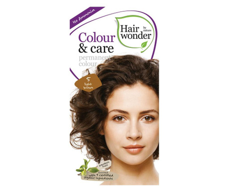 Vopsea par naturala, Colour & Care, 5 Light Brown, Hairwonder