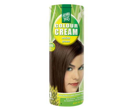 Crema nuantatoare, 4.03, Colour Cream Mocha Brown, Hennaplus, 60 ml