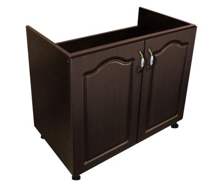Mască pentru chiuvetă cu 2 uși Zebra, Wenge/MDF Wenge, fără blat, 80 x 82 x 50 cm