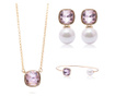 Set ženska ogrlica, narukvica i naušnice Rose Crystal In Gold