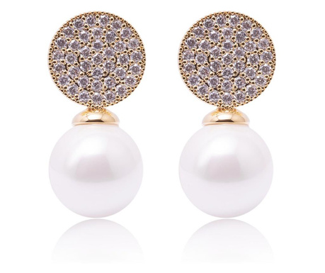 Γυναικεία σκουλαρίκια Naomi Pearls And Crystal In Gold