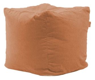 Fotoliu Taburet Cub Xl (gama Premium) - Terracotta Orange Cu Husa Detasabila Textila, Umplut Cu Perle Polistiren  45x45x45 cm