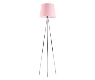 Metalna podna lampa RENO krom svijetlo ružičasta 153x60 cm