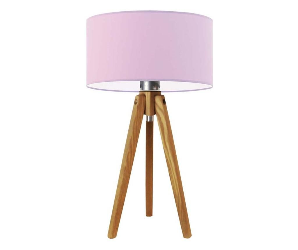 Wooden Table Lamp Saba Oak Light Purple 48x30 cm