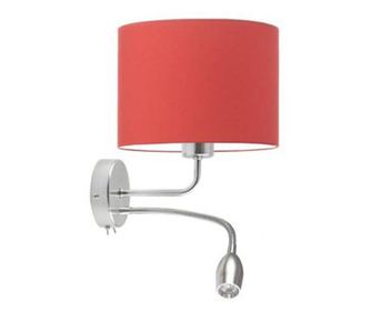 CAPRI stenska svetilka brušeno jeklo rdeča 25x25 cm