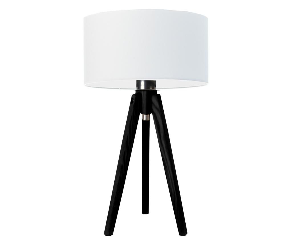 Dřevěná stolní lampa Saba Ebony White 48x30 cm