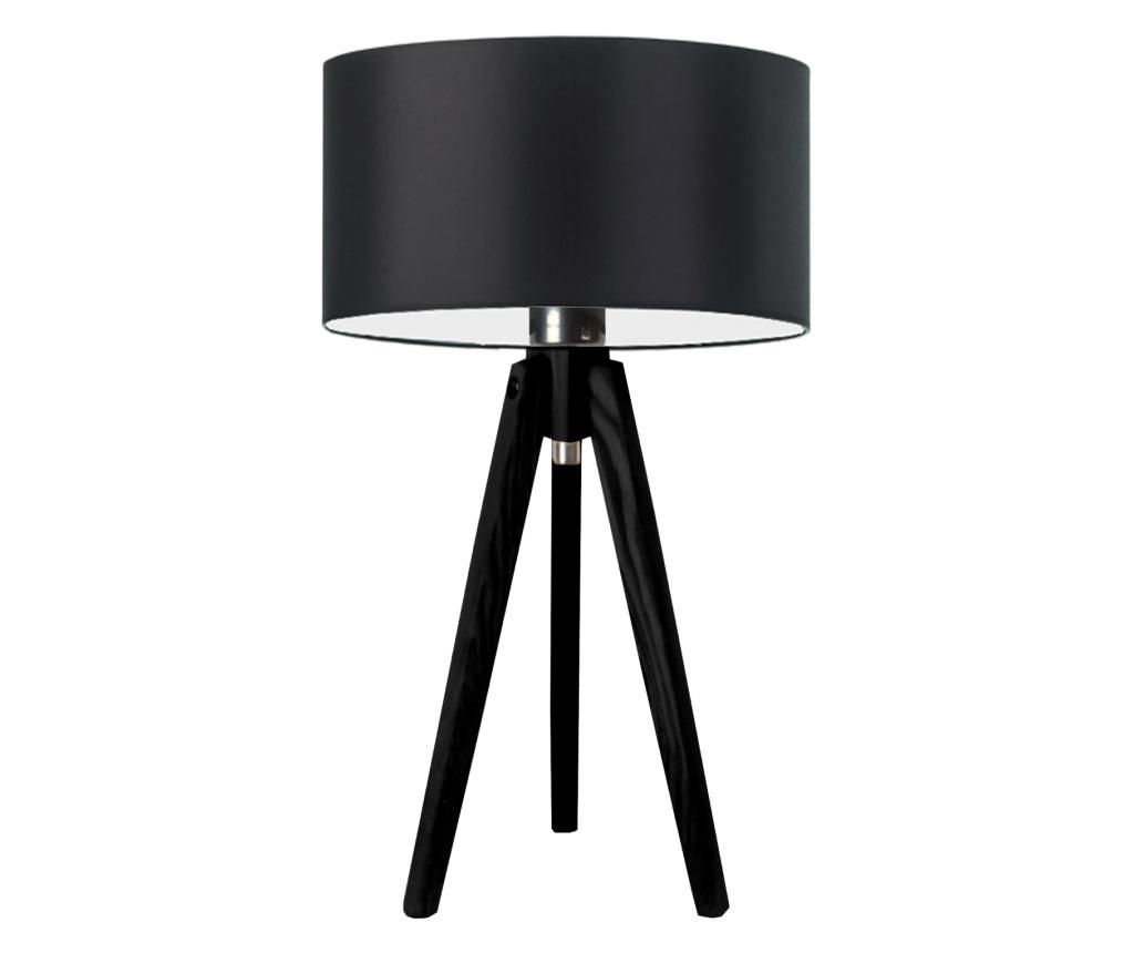 Ξύλινο Επιτραπέζιο Φωτιστικό Saba Έβενος Μαύρο 48x30 εκ.