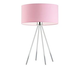 Metalna stolna lampa SIERRA krom svijetlo ružičasta 50x30 cm